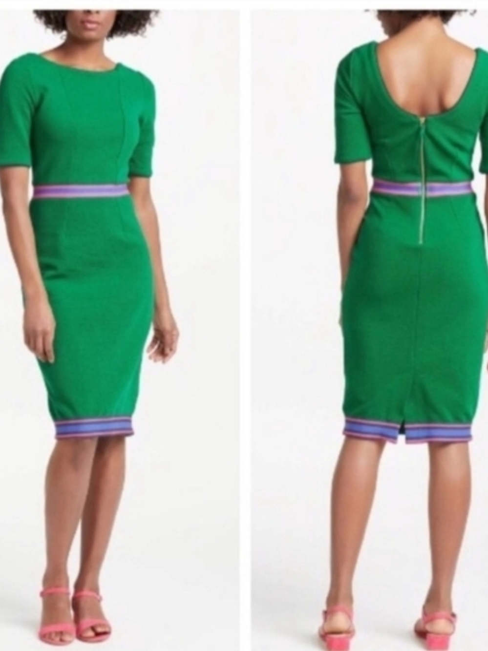 Boden 14R NWT 💚 Midi Striped Dress👗 - Picture 3 of 10